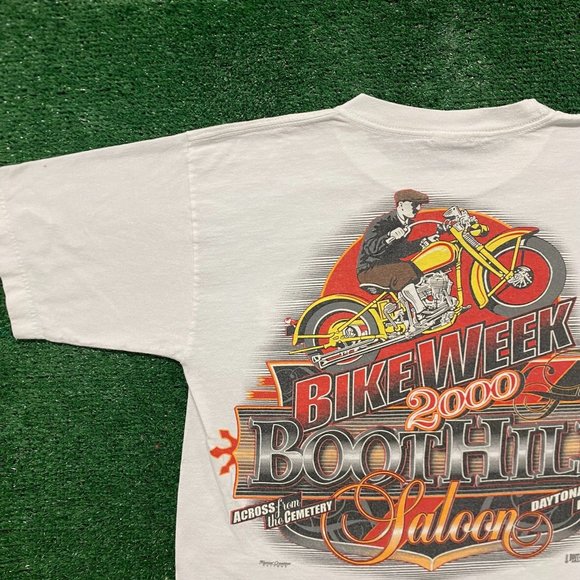 Vintage Y2K Boot Hill Saloon Essential Bike Week Chopper Tee - Picture 2 of 8